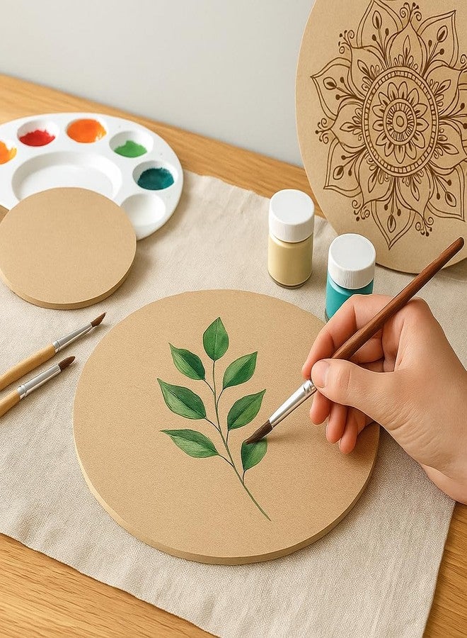 GENXTRA® Round MDF Cutouts for Crafts - Pack of 6 - 2.5mm Thick Wood Boards - DIY Painting, School Projects, Resin Art - Sizes from 2" to 12" (3 Inch- 6 pc Round) - Image 3